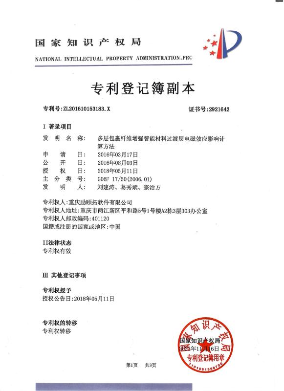 發(fā)明專利證書(shū)